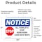 Signmission All Forklifts Stop Honk Horn Sign With Symbol, 10 in W x Rectangle, Vinyl Decal OS-2PACK-NS-D-710-L-10117 - alternate 6
